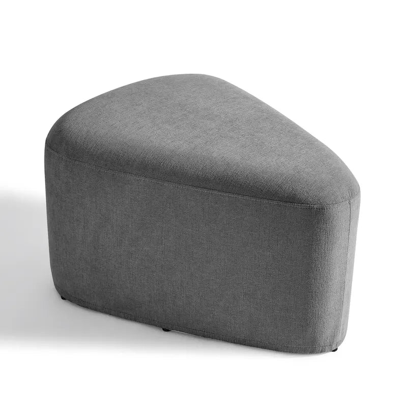 Pouf triangulaire en chenille gris clair/bleu/sable/vert/gris, 1 personne
