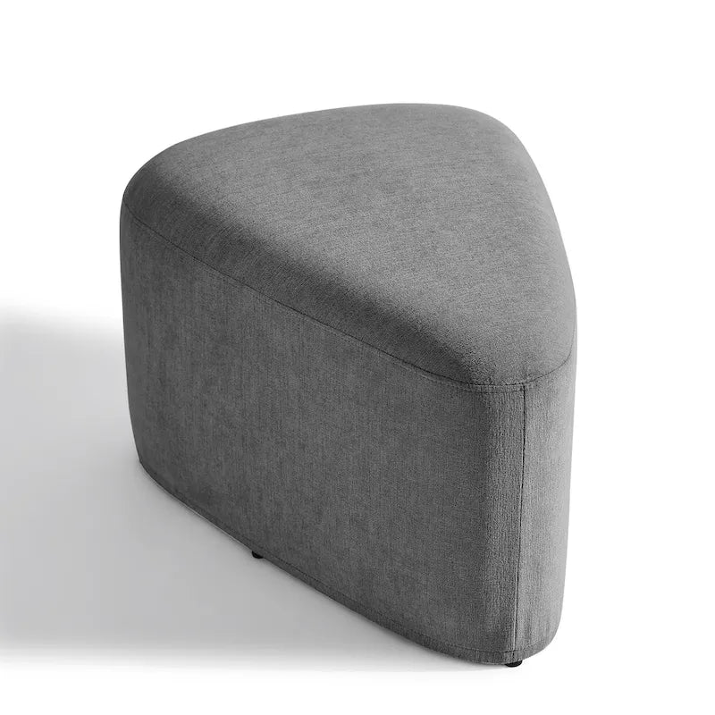 Pouf triangulaire en chenille gris clair/bleu/sable/vert/gris, 1 personne