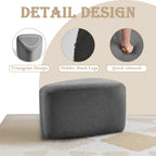 Pouf triangulaire en chenille gris clair/bleu/sable/vert/gris, 1 personne