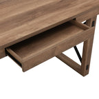 Bureau marron avec tiroir, piétement en X, simple, 120,65 cm