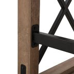 Bureau marron avec tiroir, piétement en X, simple, 120,65 cm