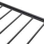 Lit plateforme en métal noir et gris avec tête de lit en bois – Grand lit/Très grand lit, 1-2 personnes