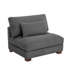 Fauteuil d'appoint sans accoudoirs en velours côtelé, multicolore, 1 place