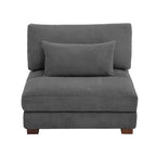Fauteuil d'appoint sans accoudoirs en velours côtelé, multicolore, 1 place