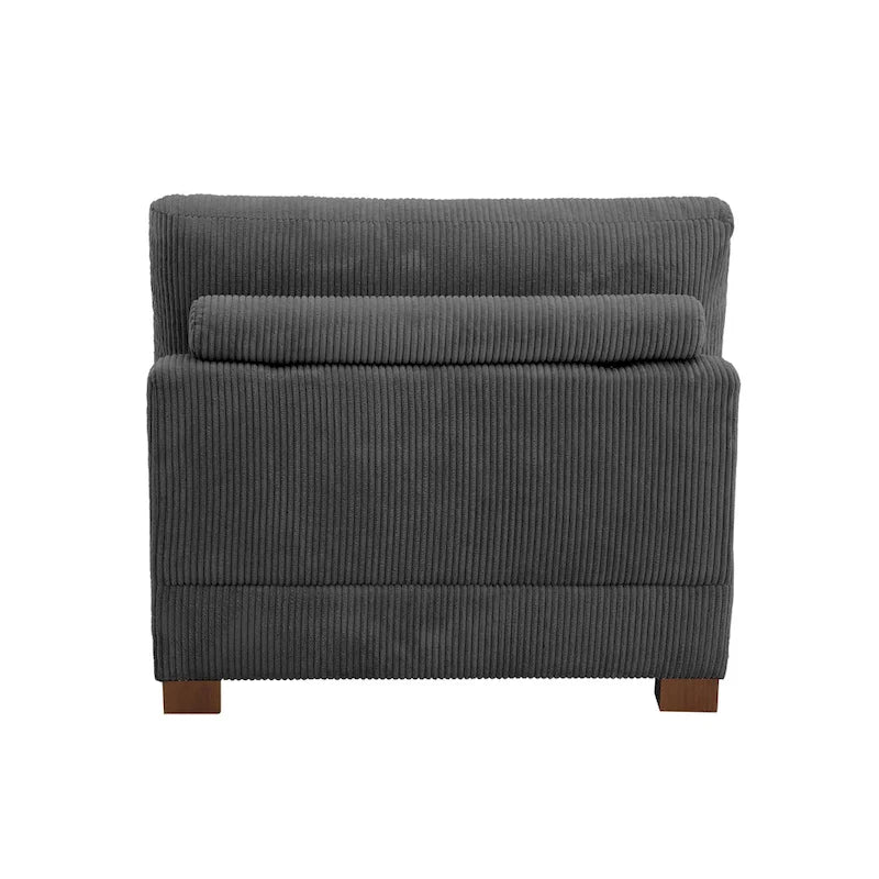 Fauteuil d'appoint sans accoudoirs en velours côtelé, multicolore, 1 place