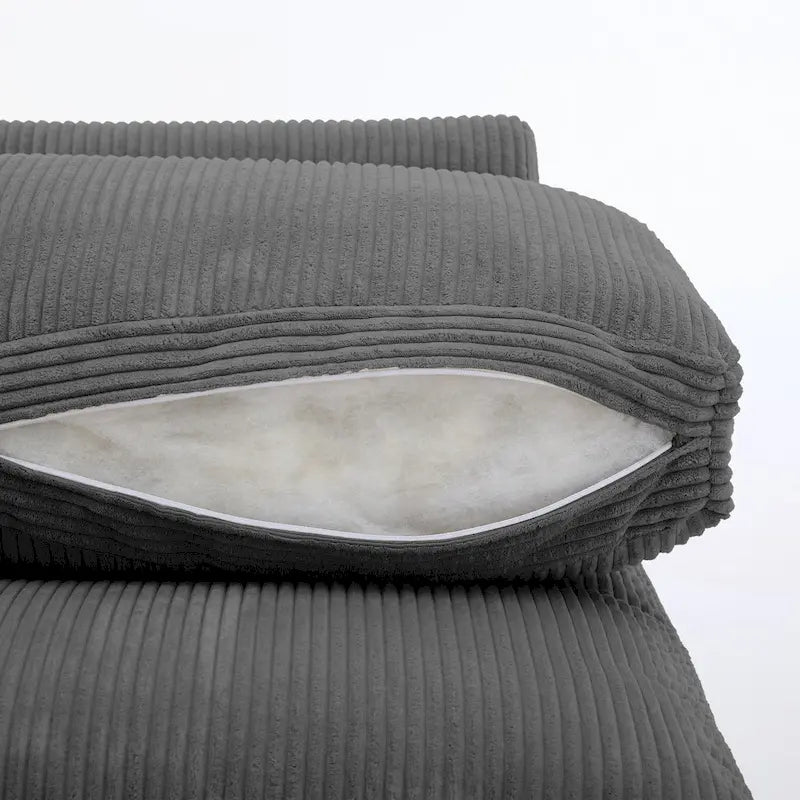 Fauteuil d'appoint sans accoudoirs en velours côtelé, multicolore, 1 place