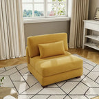 Fauteuil d'appoint sans accoudoirs en velours côtelé, multicolore, 1 place