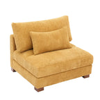 Fauteuil d'appoint sans accoudoirs en velours côtelé, multicolore, 1 place