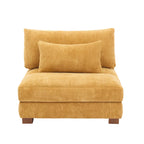 Fauteuil d'appoint sans accoudoirs en velours côtelé, multicolore, 1 place
