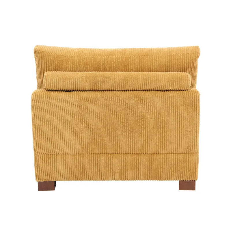 Fauteuil d'appoint sans accoudoirs en velours côtelé, multicolore, 1 place