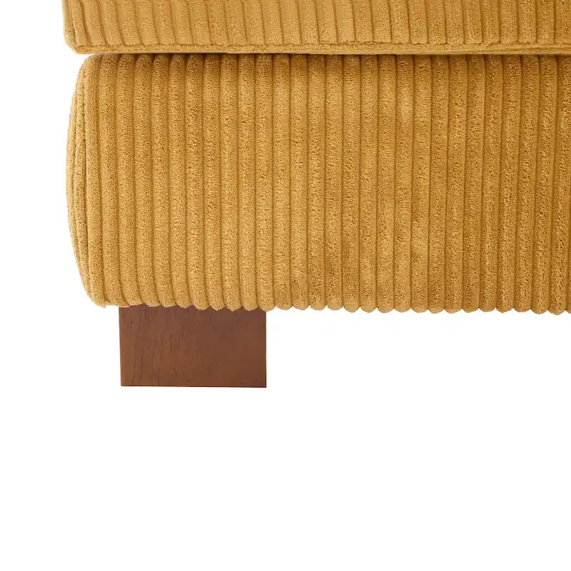 Fauteuil d'appoint sans accoudoirs en velours côtelé, multicolore, 1 place