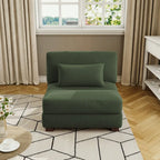 Fauteuil d'appoint sans accoudoirs en velours côtelé, multicolore, 1 place