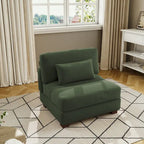 Fauteuil d'appoint sans accoudoirs en velours côtelé, multicolore, 1 place