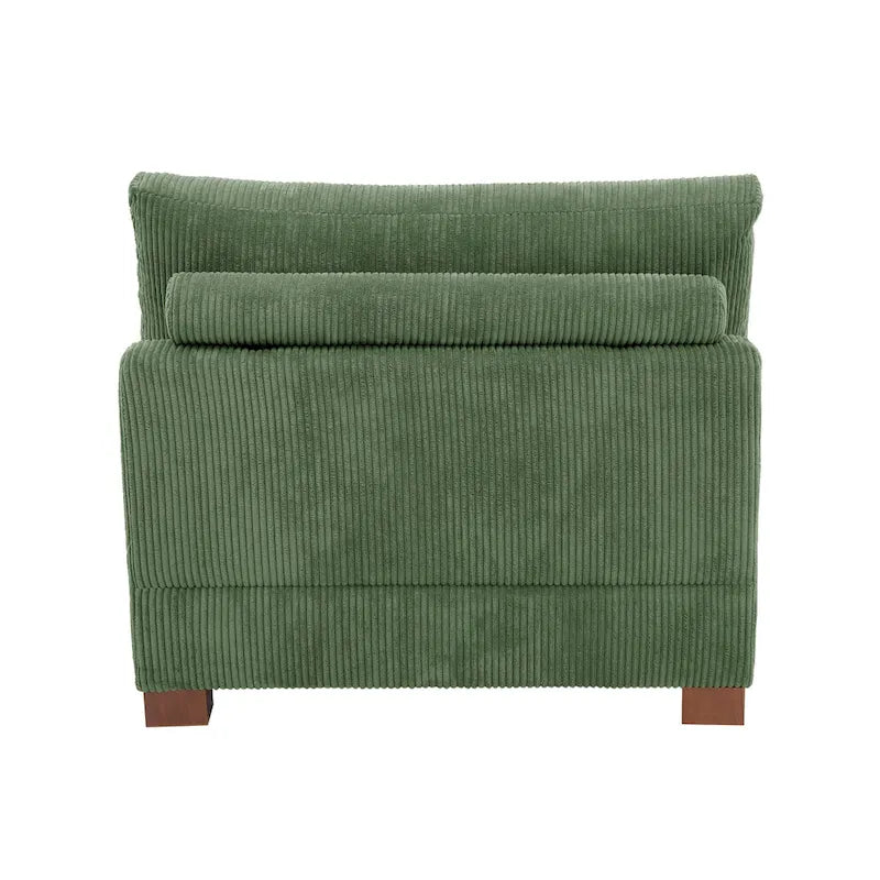 Fauteuil d'appoint sans accoudoirs en velours côtelé, multicolore, 1 place
