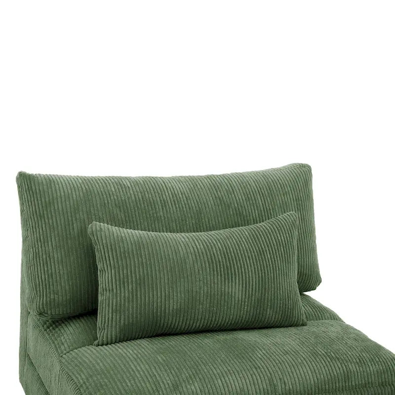 Fauteuil d'appoint sans accoudoirs en velours côtelé, multicolore, 1 place