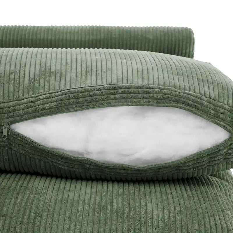 Fauteuil d'appoint sans accoudoirs en velours côtelé, multicolore, 1 place