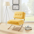 Fauteuil d'appoint sans accoudoirs en velours – Siège unique, plusieurs coloris