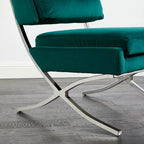 Fauteuil d'appoint sans accoudoirs en velours – Siège unique, plusieurs coloris