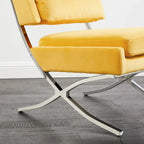 Fauteuil d'appoint sans accoudoirs en velours – Siège unique, plusieurs coloris