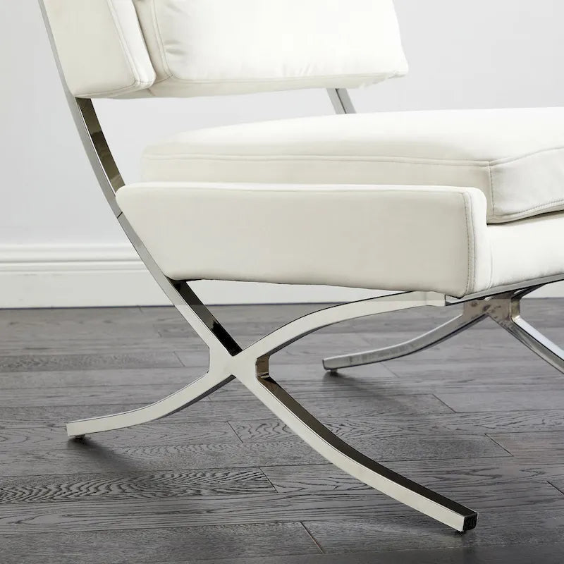 Fauteuil d'appoint sans accoudoirs en velours – Siège unique, plusieurs coloris