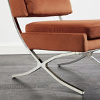 Fauteuil d'appoint sans accoudoirs en velours – Siège unique, plusieurs coloris