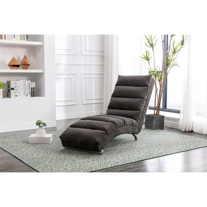 Chaise longue inclinable en lin multicolore – Simple, 11 coloris