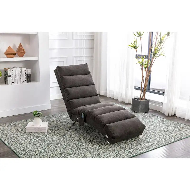 Chaise longue inclinable en lin multicolore – Simple, 11 coloris
