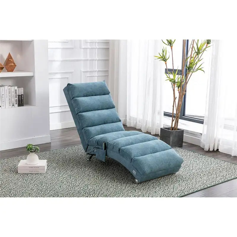 Chaise longue inclinable en lin multicolore – Simple, 11 coloris