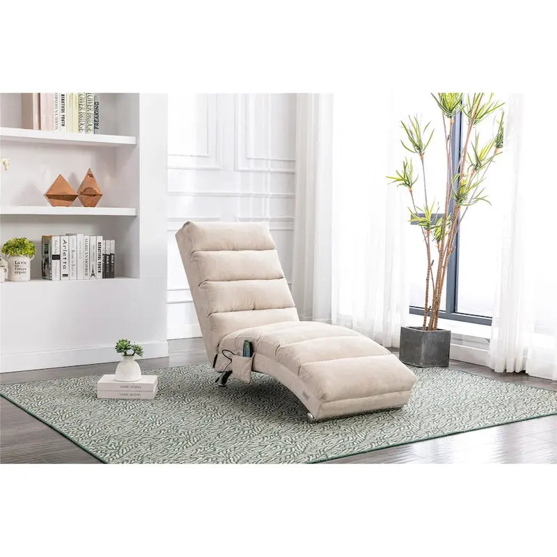 Chaise longue inclinable en lin multicolore – Simple, 11 coloris