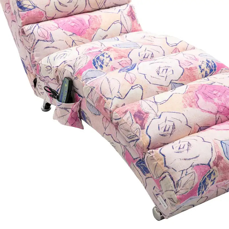 Chaise longue inclinable en lin multicolore – Simple, 11 coloris