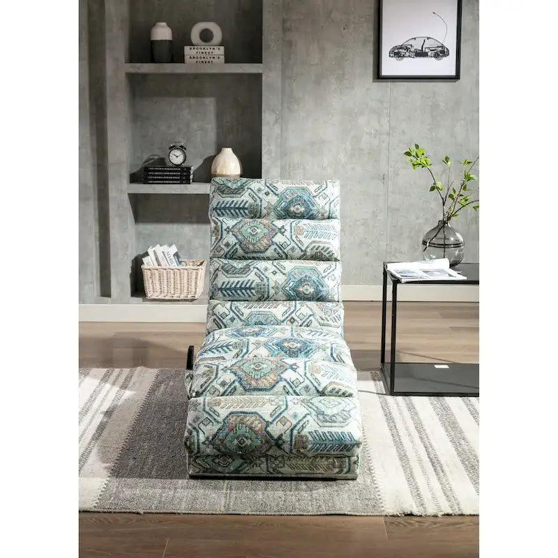 Chaise longue inclinable en lin multicolore – Simple, 11 coloris