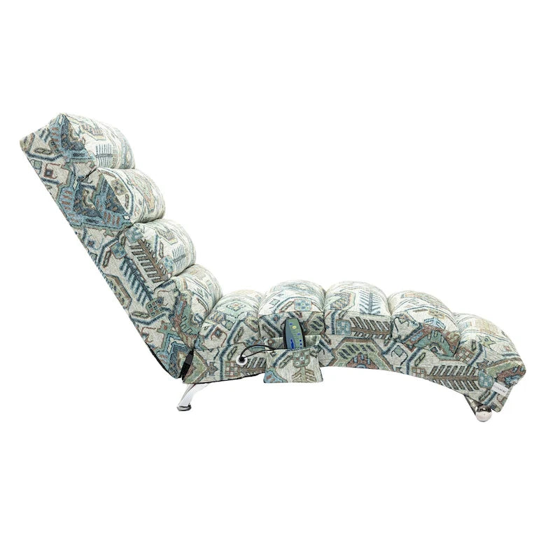 Chaise longue inclinable en lin multicolore – Simple, 11 coloris
