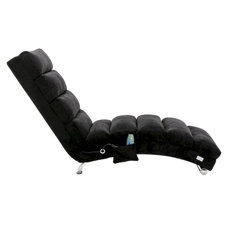 Chaise longue inclinable en lin multicolore – Simple, 11 coloris