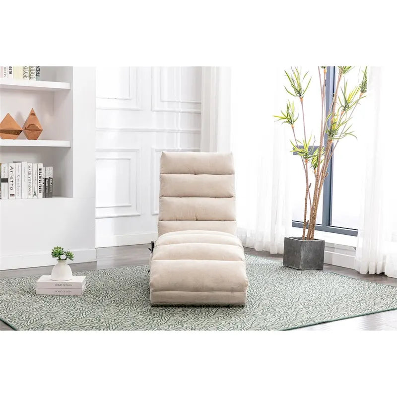 Chaise longue inclinable en lin multicolore – Simple, 11 coloris
