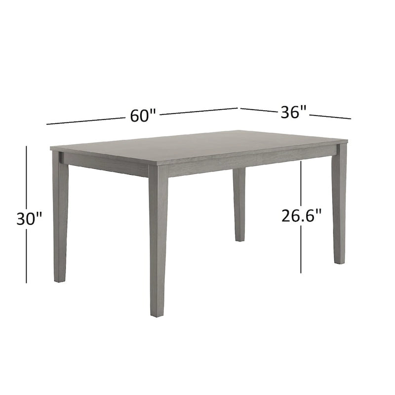Table à manger rectangulaire de 152 cm – Style vintage, 6 places – Plusieurs coloris