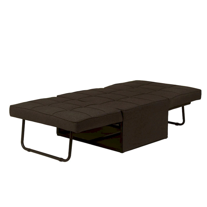 Fauteuil convertible 4-en-1 avec pouf, lin, gris foncé/bleu foncé/gris/blanc/marron, une place
