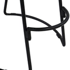 Tabouret de bar dossier bas, marron naturel et noir, assise selle en bois de manguier, 1 place