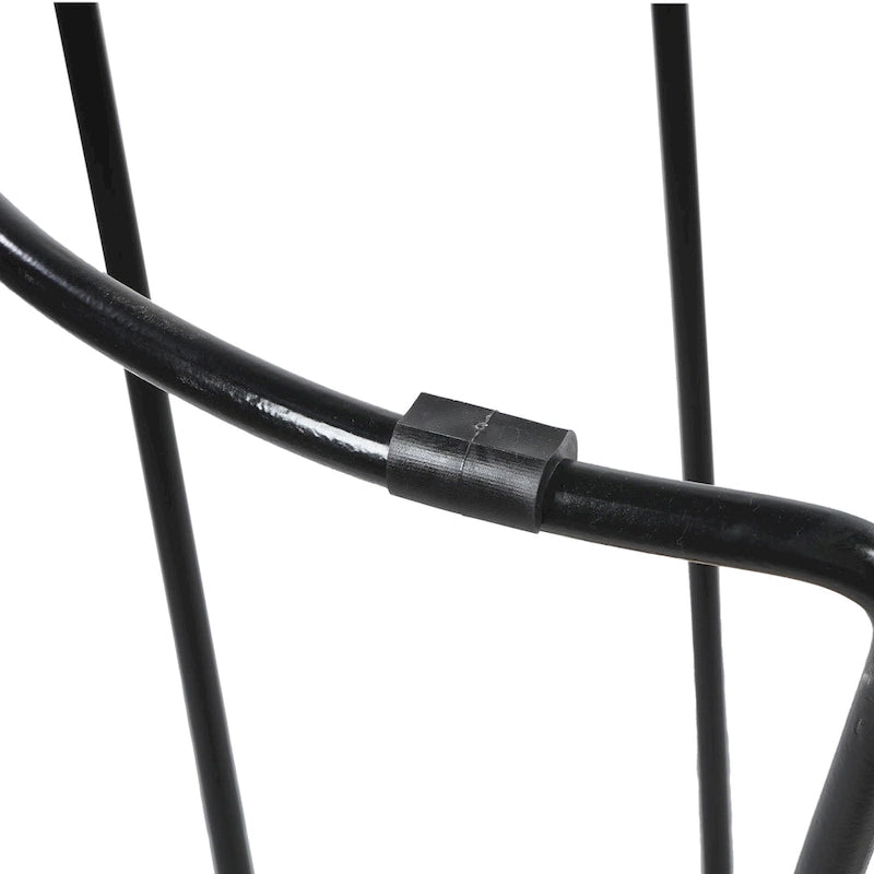 Tabouret de bar dossier bas, marron naturel et noir, assise selle en bois de manguier, 1 place