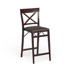 Noir/Gris, Similicuir/Tissu, Tabouret de bar pliant, 1 personne