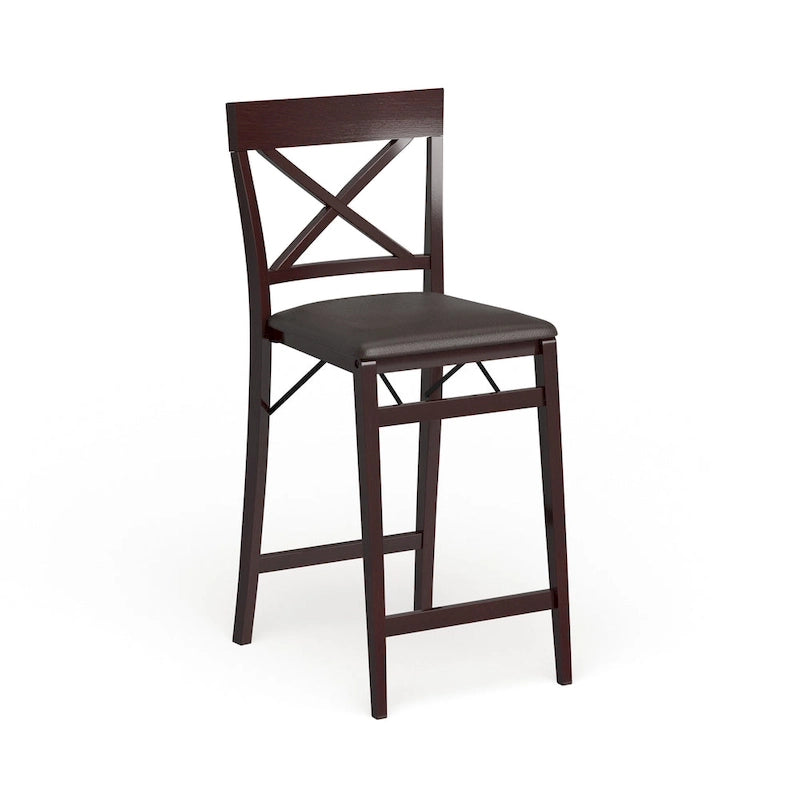 Noir/Gris, Similicuir/Tissu, Tabouret de bar pliant, 1 personne