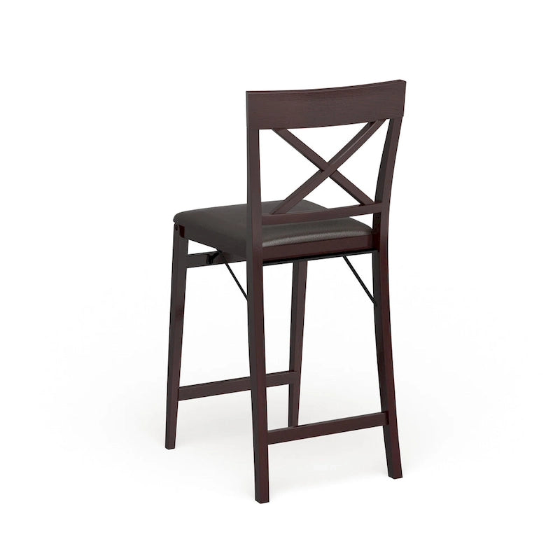 Noir/Gris, Similicuir/Tissu, Tabouret de bar pliant, 1 personne