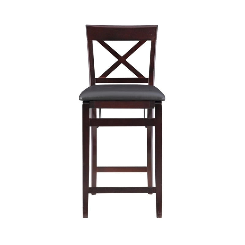 Noir/Gris, Similicuir/Tissu, Tabouret de bar pliant, 1 personne