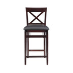 Noir/Gris, Similicuir/Tissu, Tabouret de bar pliant, 1 personne