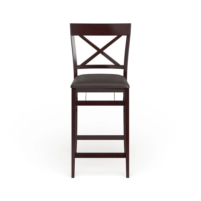 Noir/Gris, Similicuir/Tissu, Tabouret de bar pliant, 1 personne