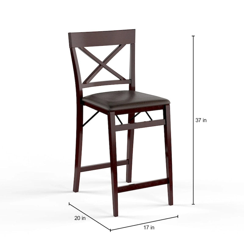 Noir/Gris, Similicuir/Tissu, Tabouret de bar pliant, 1 personne