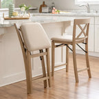Noir/Gris, Similicuir/Tissu, Tabouret de bar pliant, 1 personne