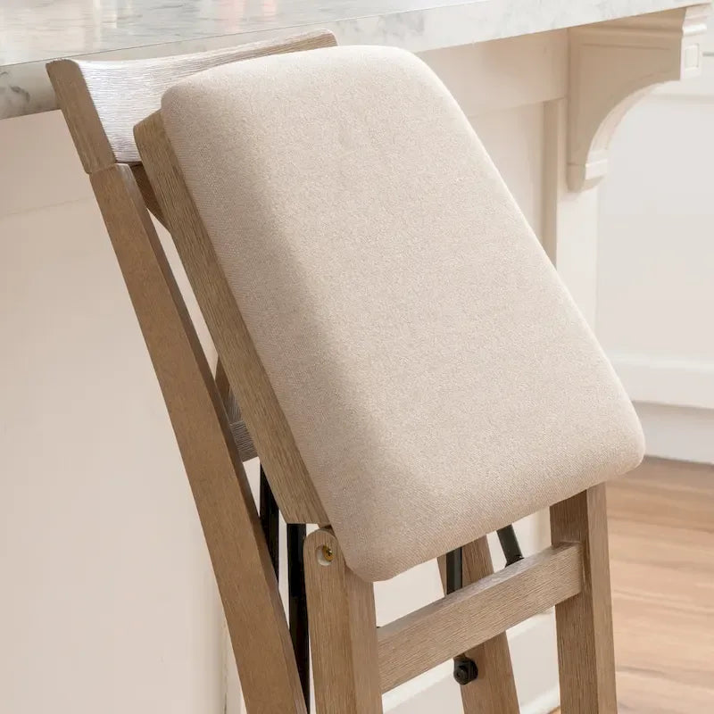 Noir/Gris, Similicuir/Tissu, Tabouret de bar pliant, 1 personne