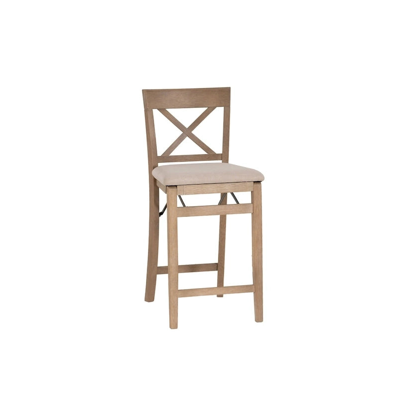 Noir/Gris, Similicuir/Tissu, Tabouret de bar pliant, 1 personne