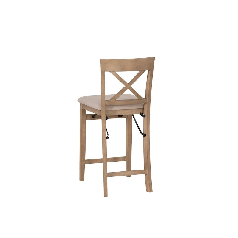 Noir/Gris, Similicuir/Tissu, Tabouret de bar pliant, 1 personne