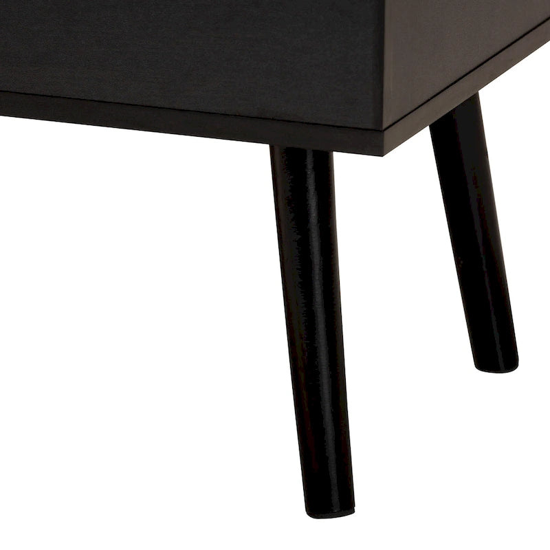 Table basse relevable marron foncé et noire avec rangement – Style moderne, 1 personne
